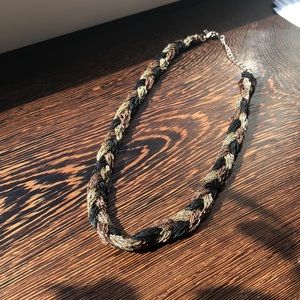 Tri-colored braided chain necklace